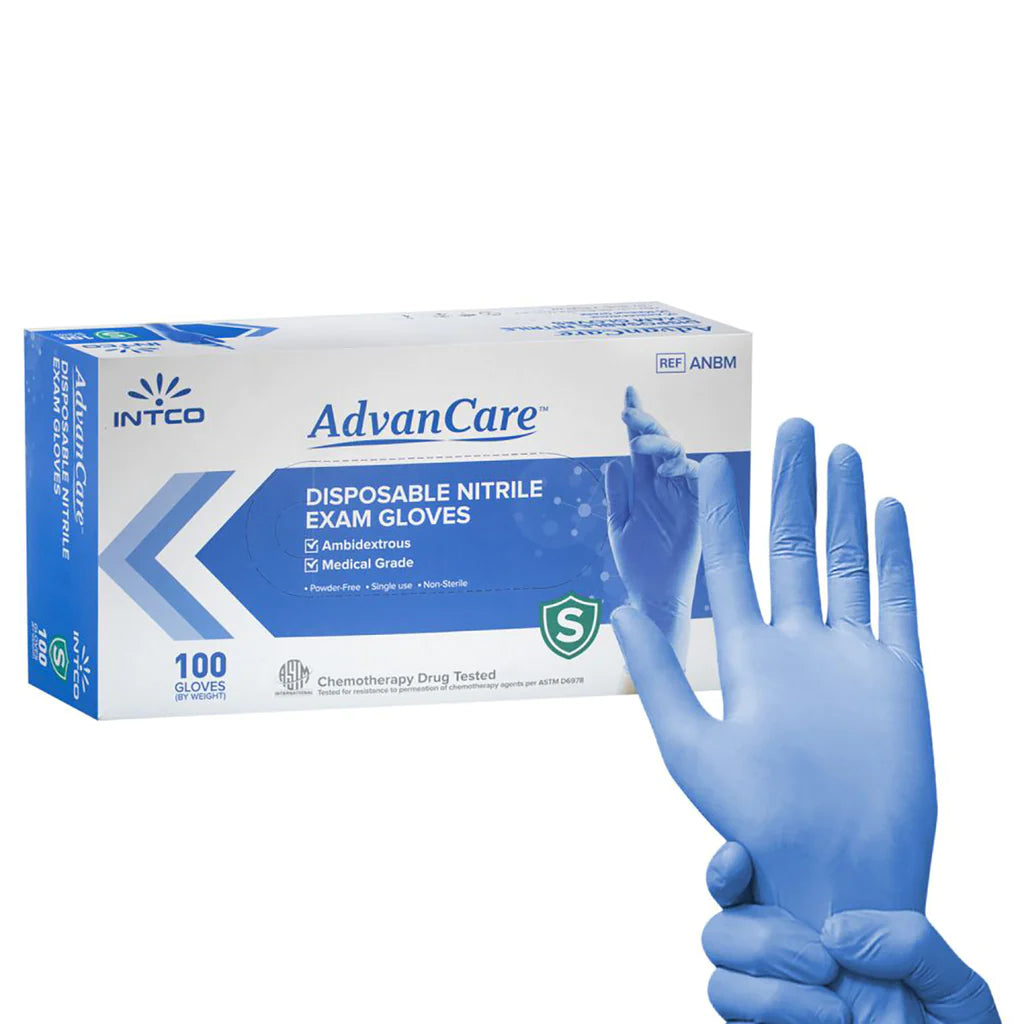 INTCO AdvanceCare Blue Examination Nitrile Gloves (3.5MIL)