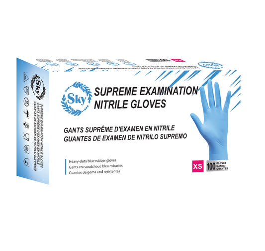 SKY SUPREME Blue Examination Nitrile Gloves (5MIL)