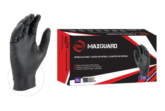 SKY MAXGUARD Black Examination Nitrile Gloves (6MIL)