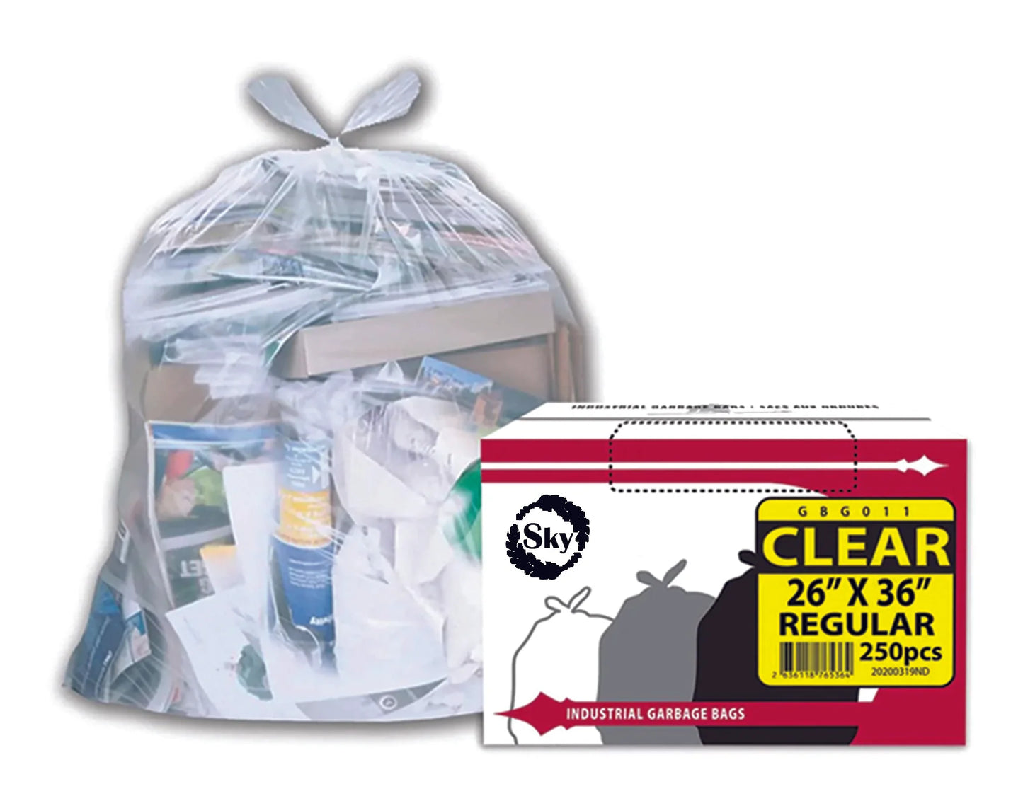 Clear Garbage Bags 1-1.5 MIL