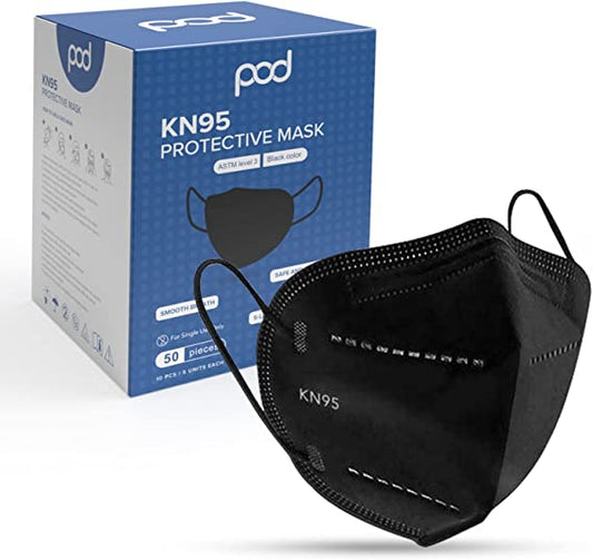 POD Disposable Face Masks, Black, 50 pcs/box